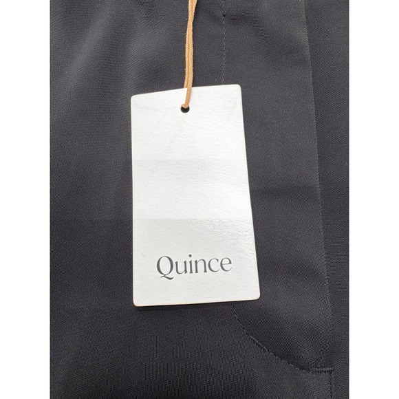 Quince Pants Womens 6 Black Stretch Crepe Classic Trouser Wide Leg Pockets Work - Picture 5 of 16